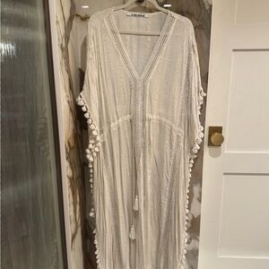 White Tassel Women Swim Coverup